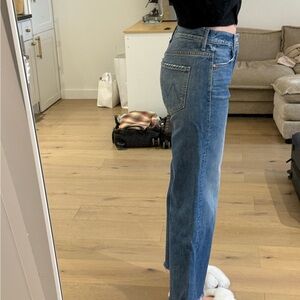 MOTHER Blue Straight Leg Jeans
